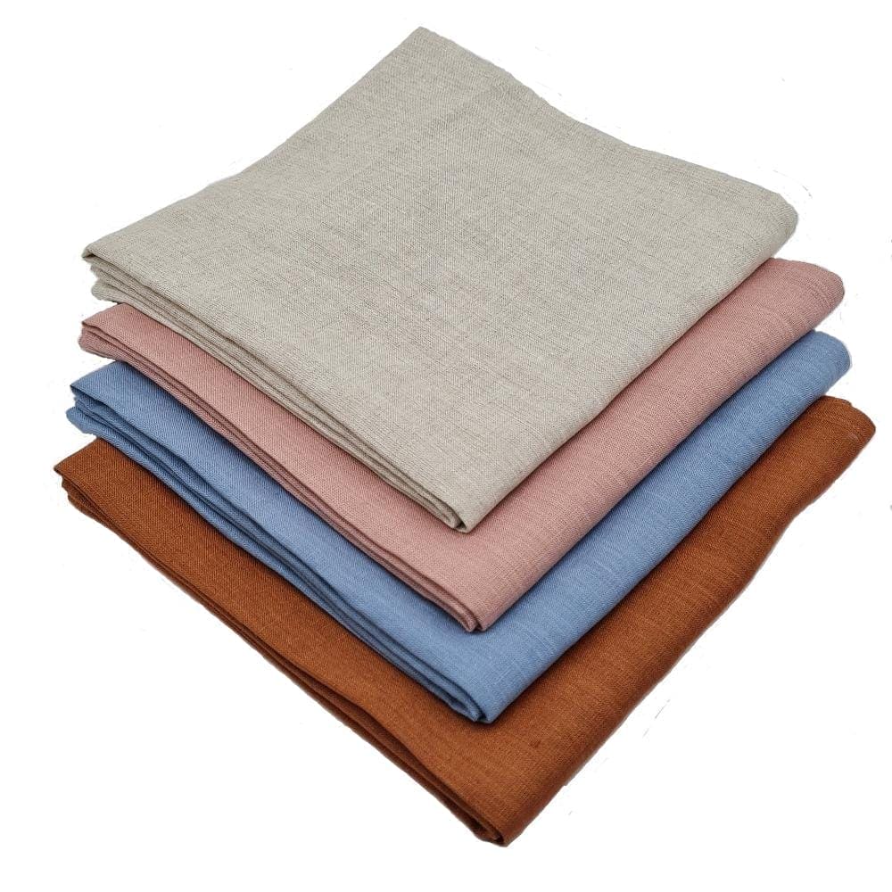 Pink Linen Baby Swaddle Blanket 110cm x 110cm with fully sewn hem - French flax linen by Marc Oliver Marc Oliver