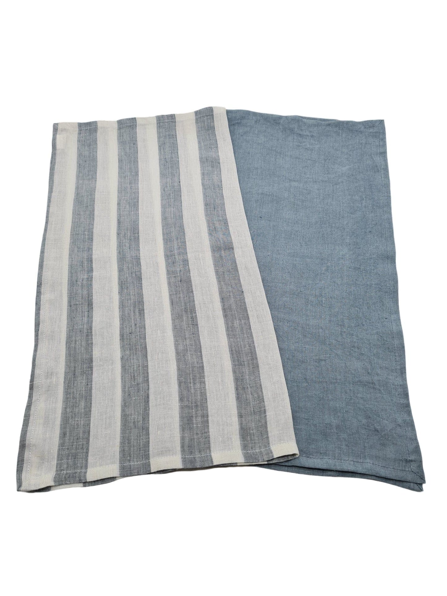 Linen Cloth Napkin Grey White Stripe 50cm x 50cm 100% French Flax by Marc Oliver Marc Oliver