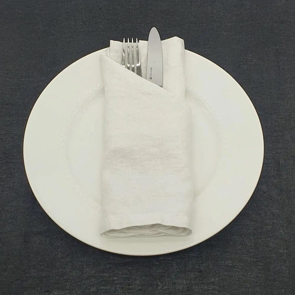 White Pure Linen Napkins 50cm x 50cm french flax by Marc Oliver Marc Oliver