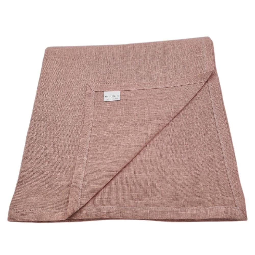 Pink Linen Baby Swaddle Blanket 110cm x 110cm with fully sewn hem - French flax linen by Marc Oliver Marc Oliver