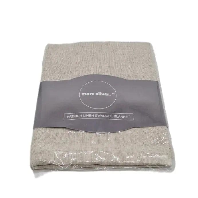 Natural Linen Baby Swaddle Blanket 110cm x 110cm fully sewn hem French Flax by Marc Oliver Marc Oliver