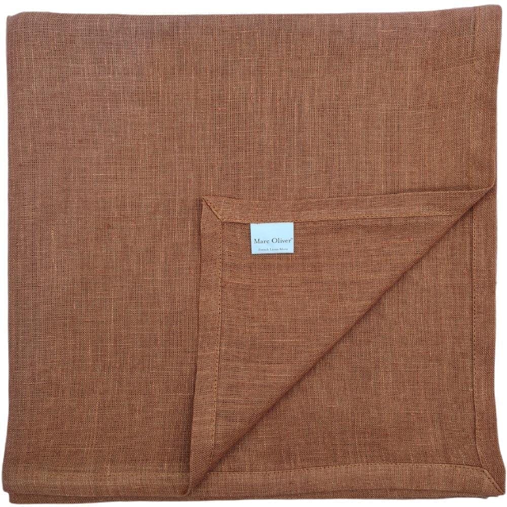 Pumpkin Linen Baby Swaddle Blanket 110cm x 110cm with fully sewn hem French flax linen by Marc Oliver Marc Oliver