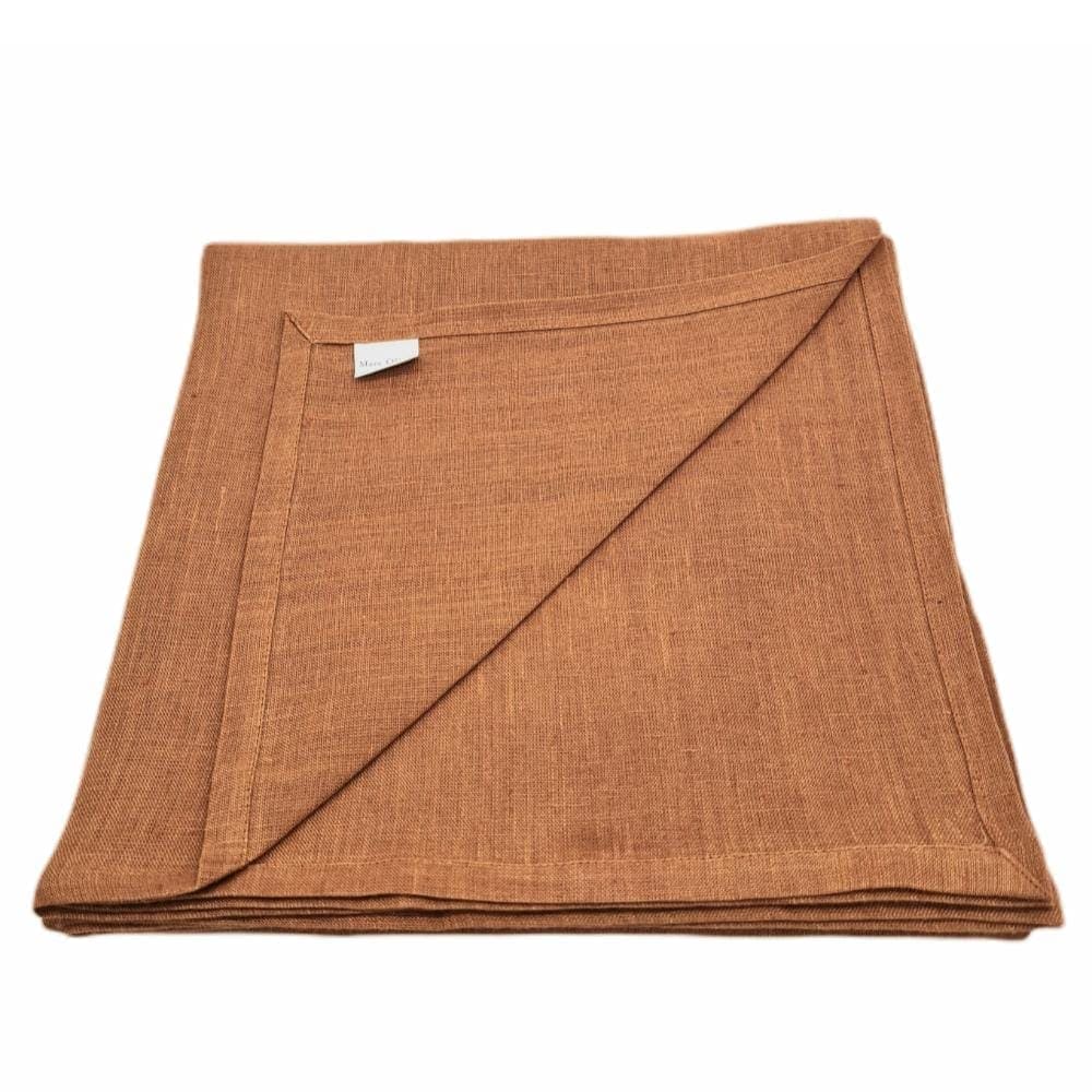 Pumpkin Linen Baby Swaddle Blanket 110cm x 110cm with fully sewn hem French flax linen by Marc Oliver Marc Oliver