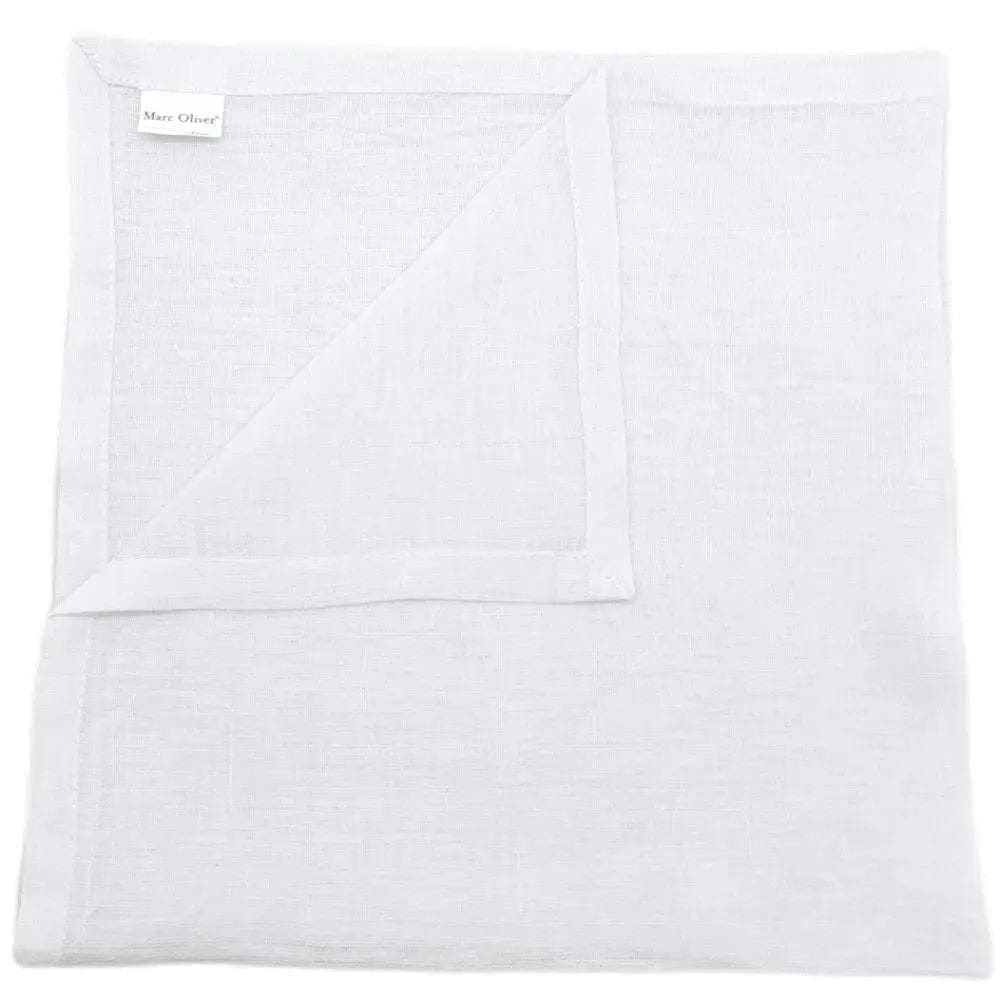 White Pure Linen Napkins 50cm x 50cm french flax by Marc Oliver Marc Oliver