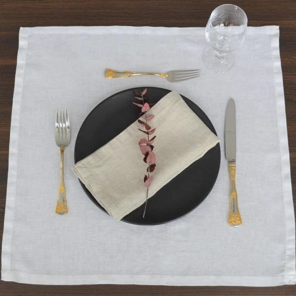 White Pure Linen Napkins 50cm x 50cm french flax by Marc Oliver Marc Oliver