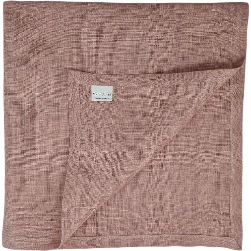 Pink Linen Baby Swaddle Blanket 110cm x 110cm with fully sewn hem - French flax linen by Marc Oliver Marc Oliver